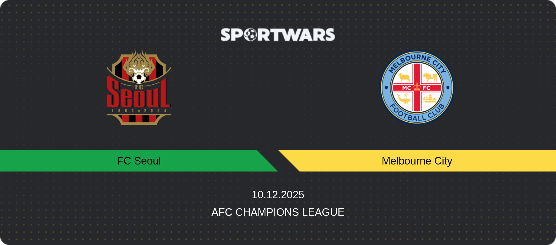 Match prediction FC Seoul — Melbourne City, AFC Champions League, 10.12.2025