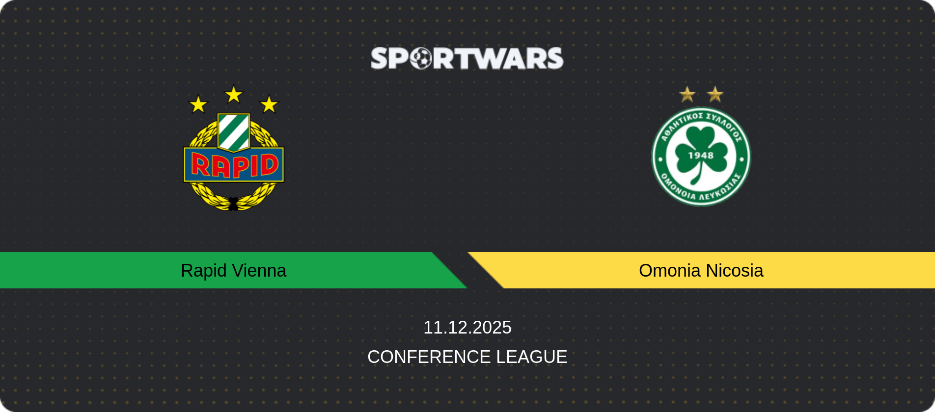 Match prediction Rapid Vienna — Omonia Nicosia, Conference League, 11.12.2025