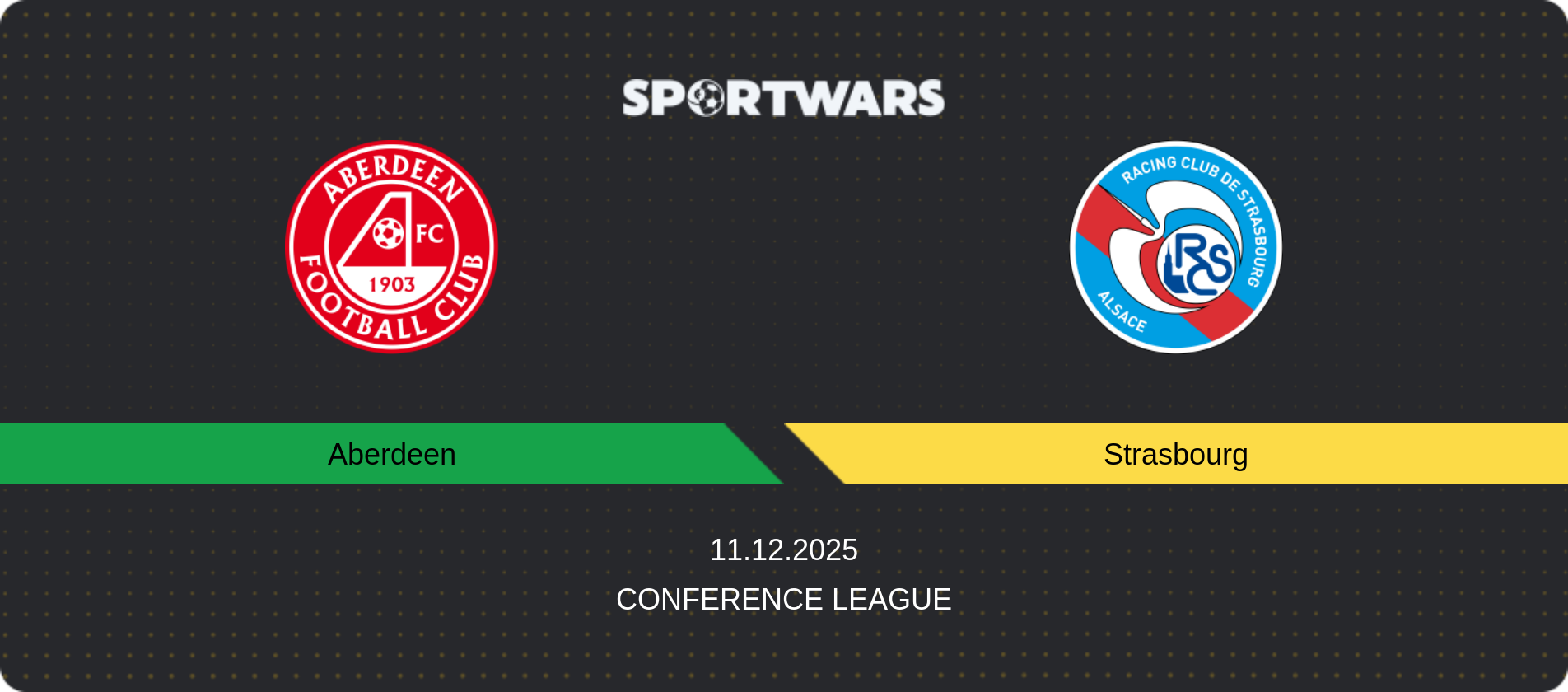 Match prediction Aberdeen — Strasbourg, Conference League, 11.12.2025