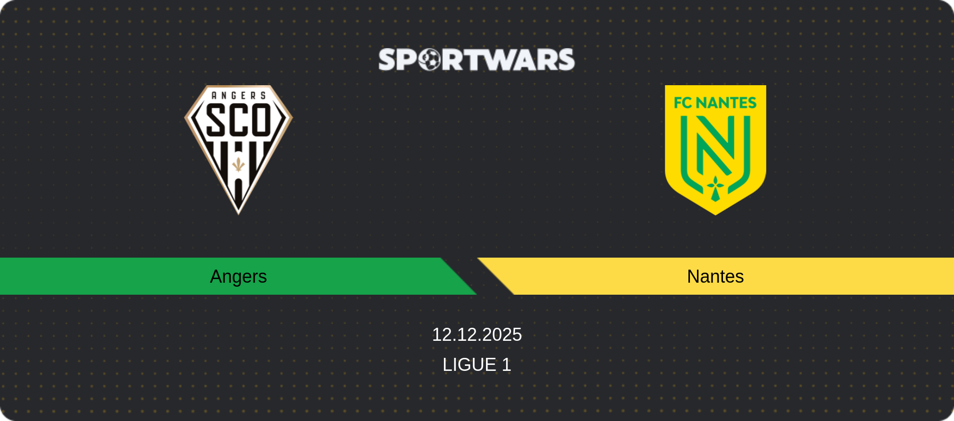 Match prediction Angers — Nantes, Ligue 1, 12.12.2025