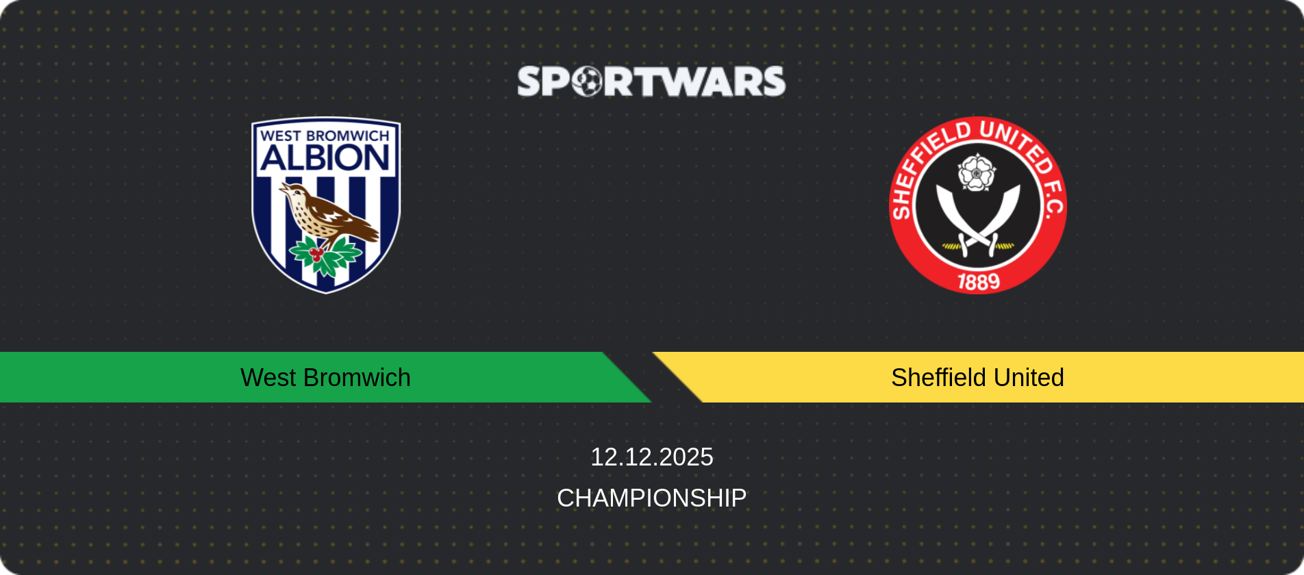 Match prediction West Bromwich — Sheffield United, Championship, 12.12.2025