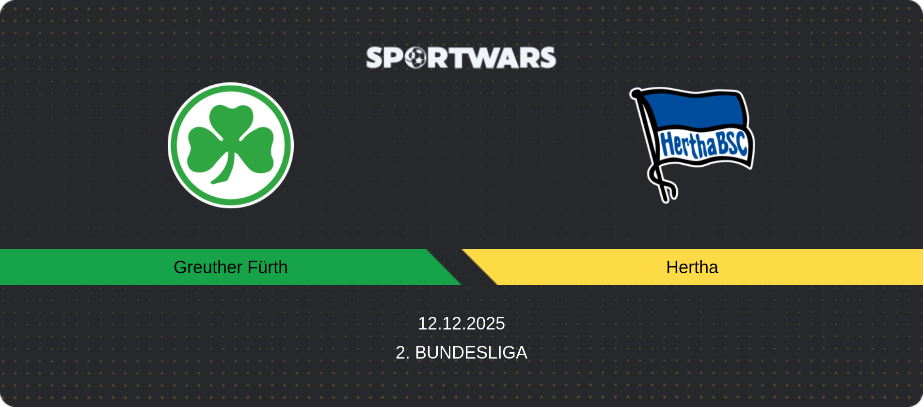Match prediction Greuther Fürth — Hertha, 2. Bundesliga, 12.12.2025