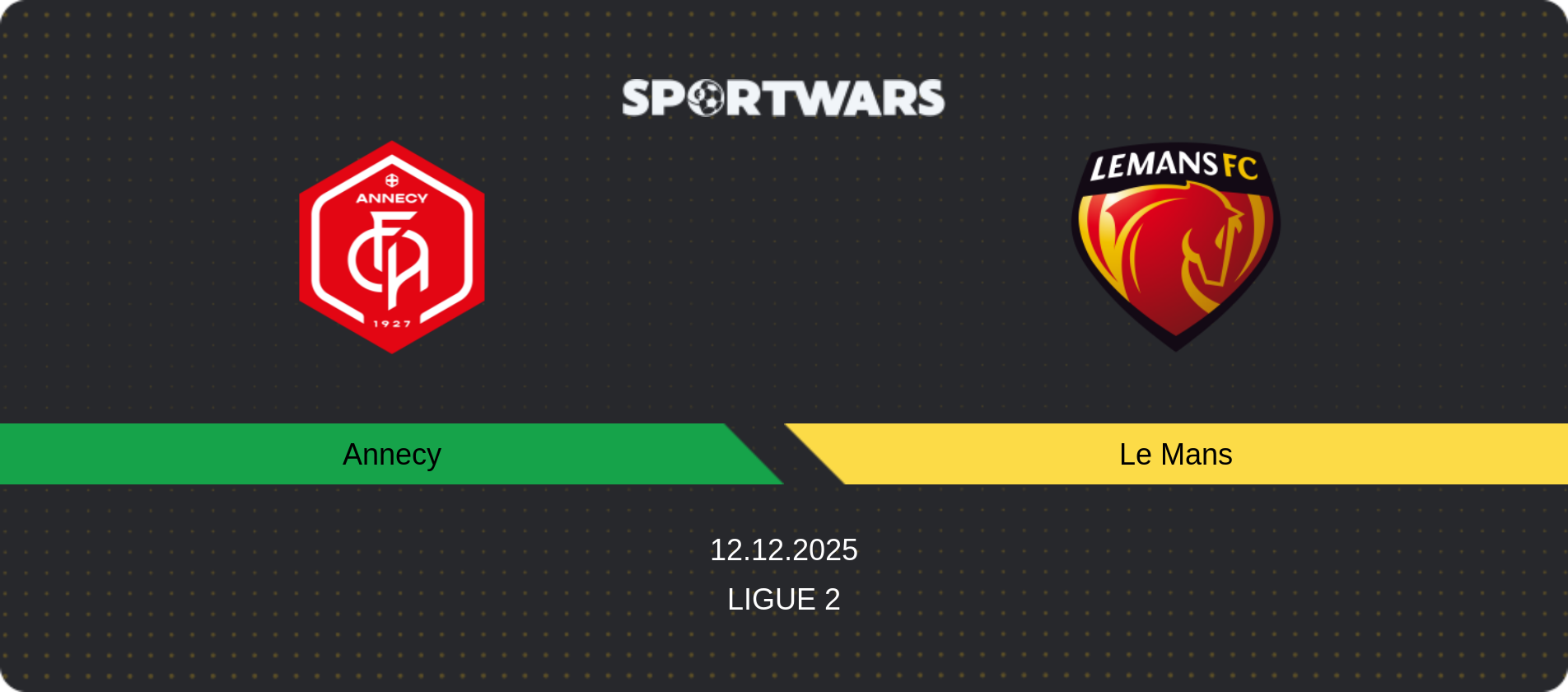 Match prediction Annecy — Le Mans, Ligue 2, 12.12.2025