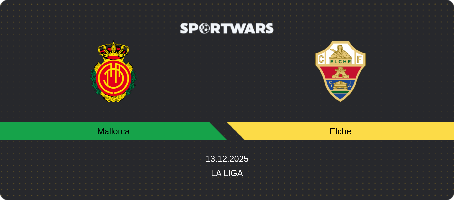 Match prediction Mallorca — Elche, La Liga, 13.12.2025