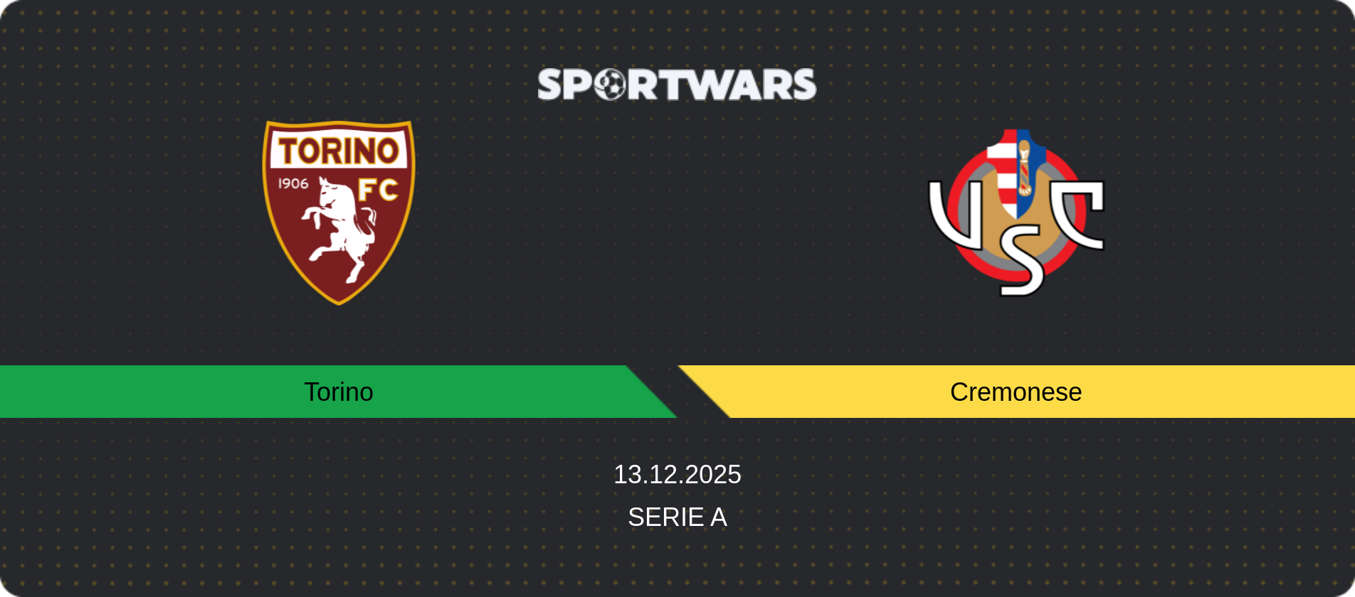 Match prediction Torino — Cremonese, Serie A, 13.12.2025