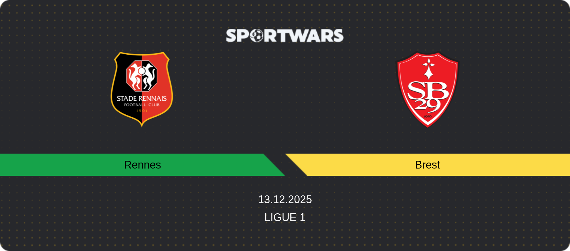 Match prediction Rennes — Brest, Ligue 1, 13.12.2025