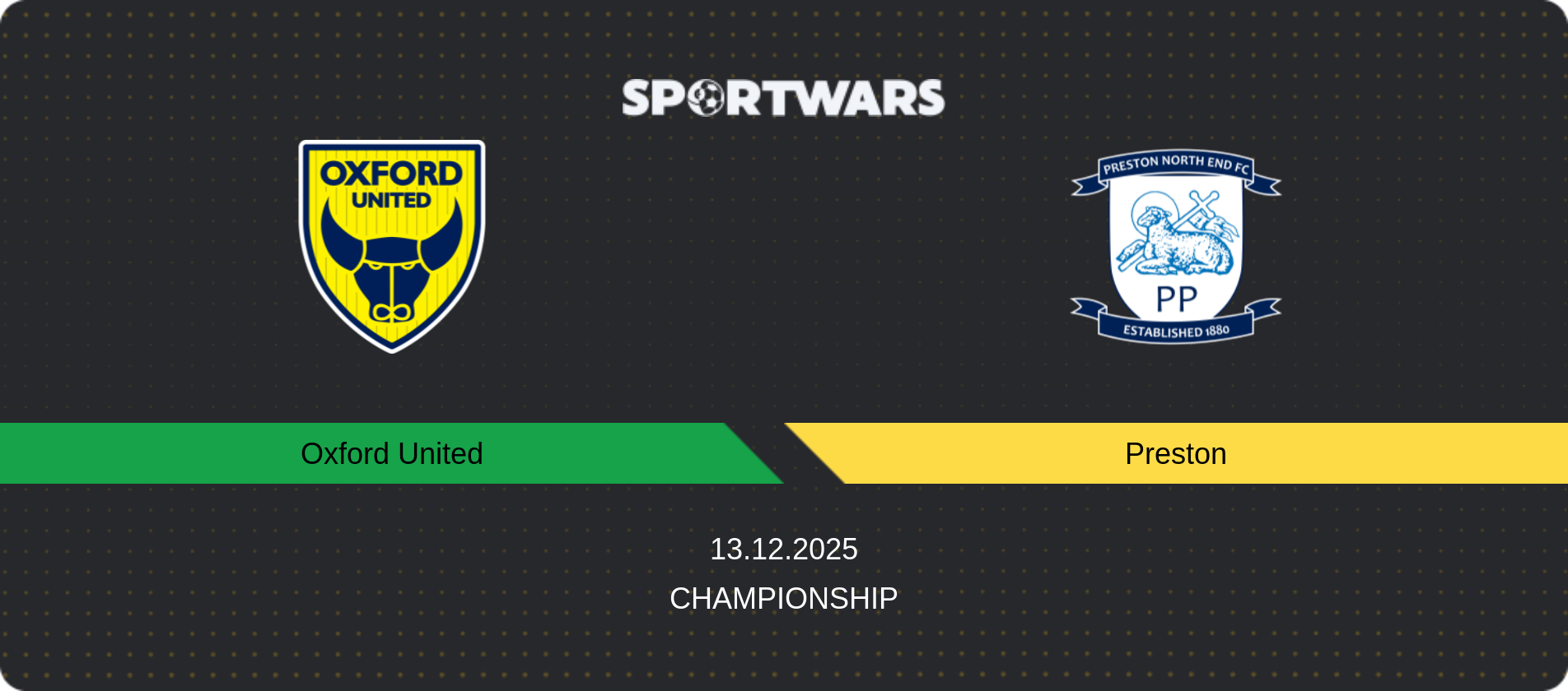 Match prediction Oxford United — Preston, Championship, 13.12.2025