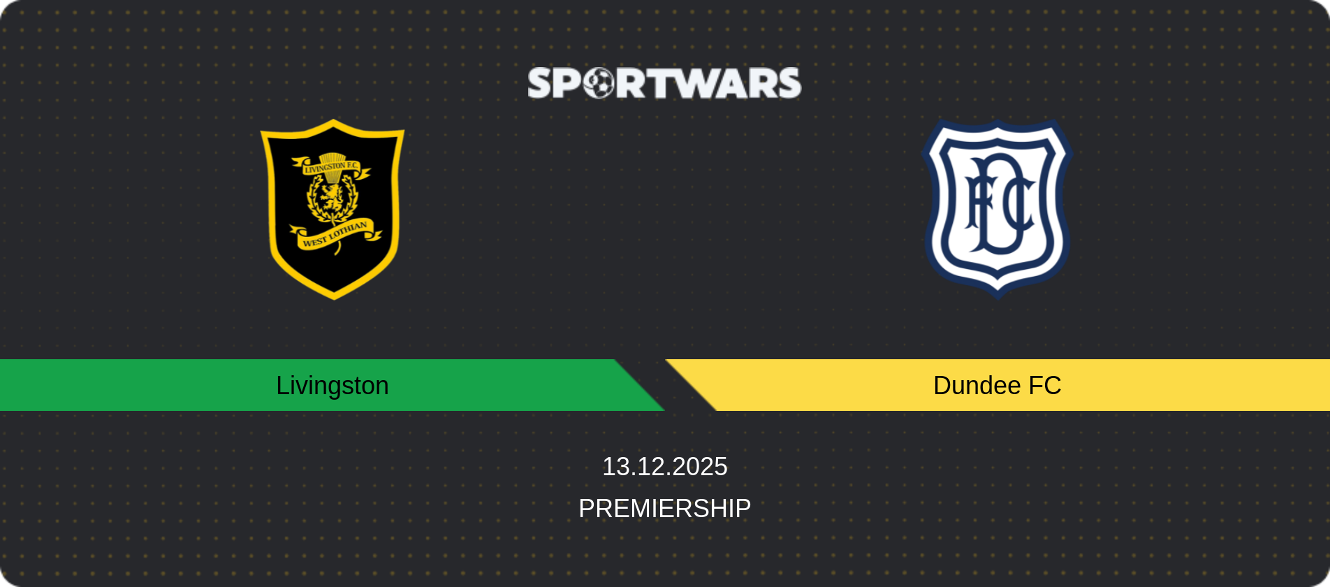 Match prediction Livingston — Dundee FC, Premiership, 13.12.2025