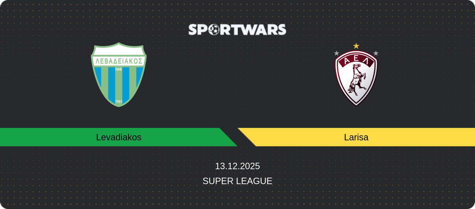 Match prediction Levadiakos — Larisa, Super League, 13.12.2025