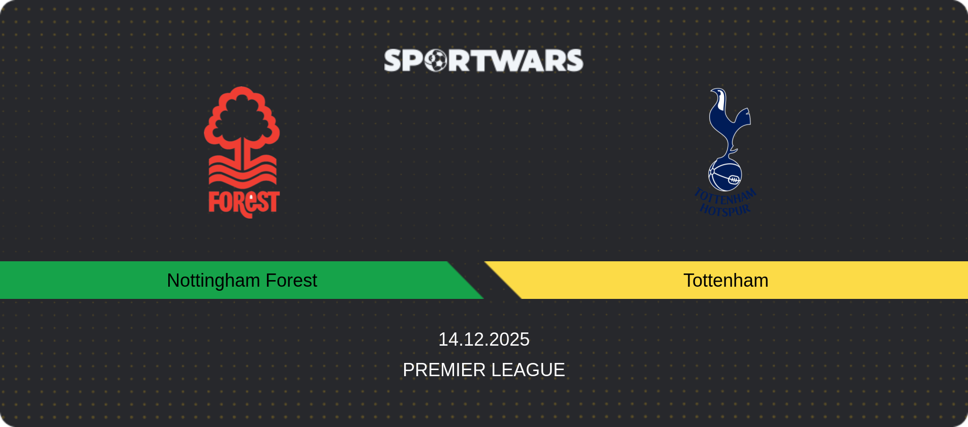 Match prediction Nottingham Forest — Tottenham, Premier League, 14.12.2025