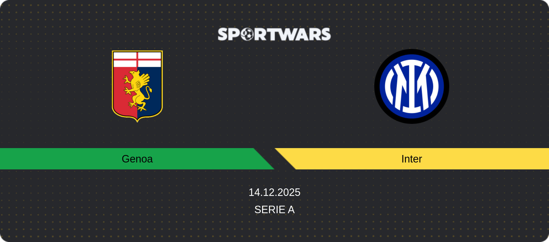 Match prediction Genoa — Inter, Serie A, 14.12.2025