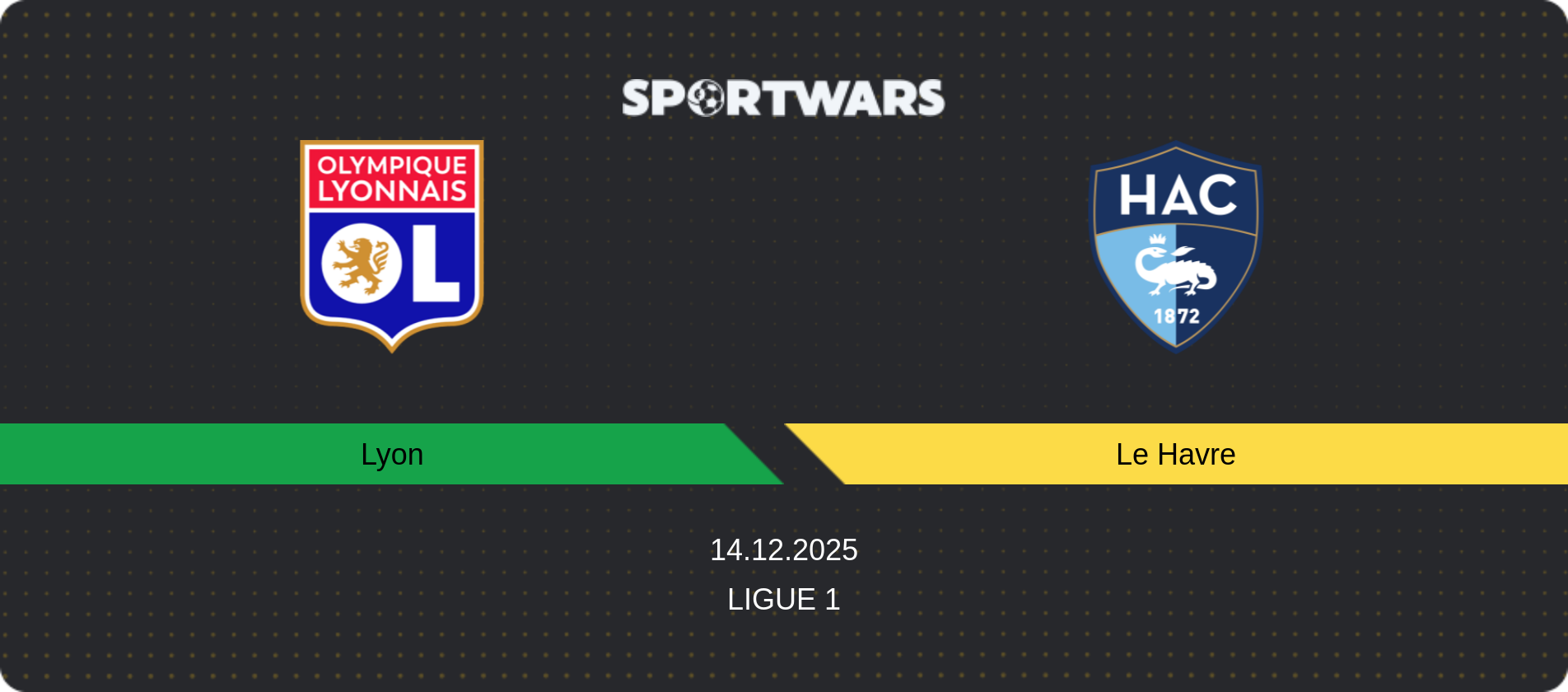 Match prediction Lyon — Le Havre, Ligue 1, 14.12.2025
