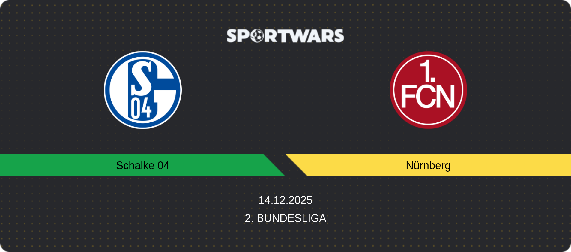 Match prediction Schalke 04 — Nürnberg, 2. Bundesliga, 14.12.2025