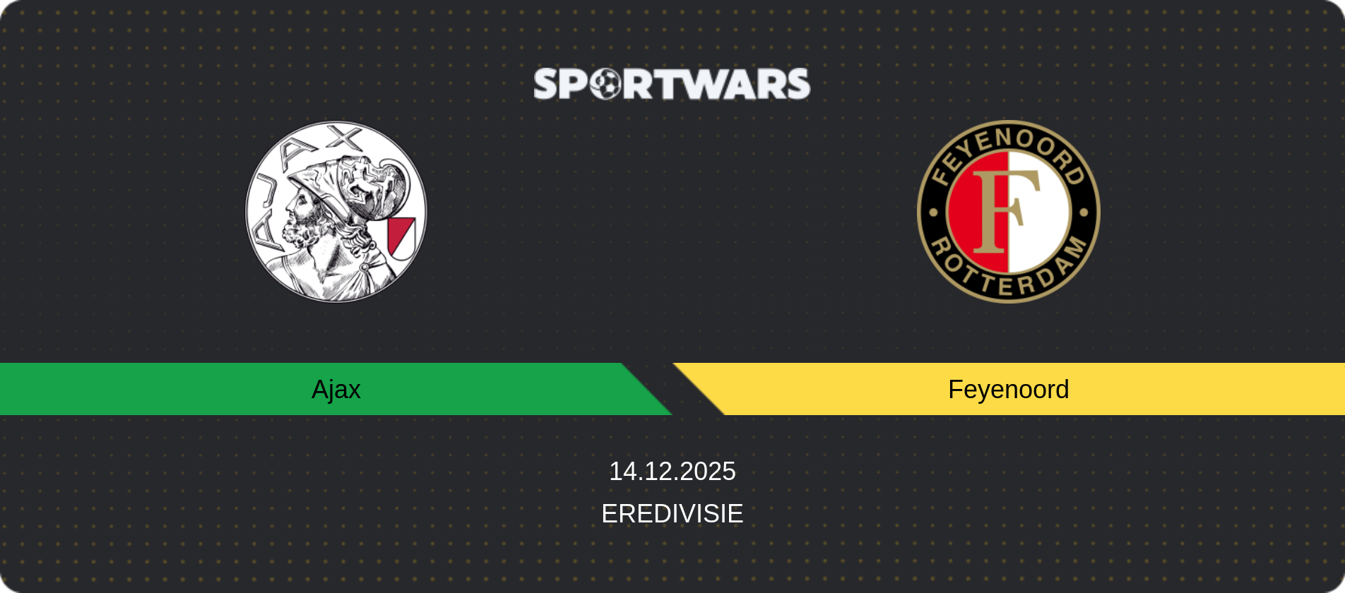Match prediction Ajax — Feyenoord, Eredivisie, 14.12.2025