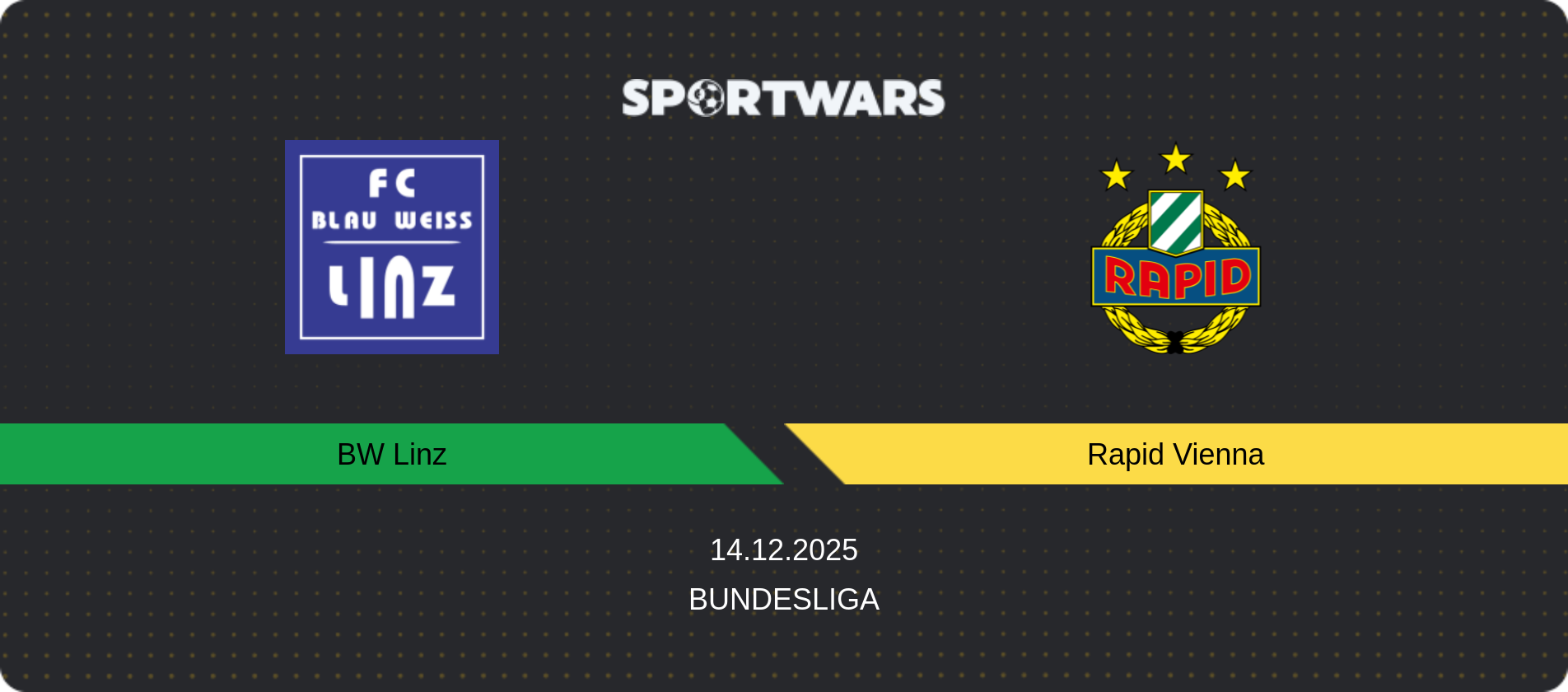 Match prediction BW Linz — Rapid Vienna, Bundesliga, 14.12.2025
