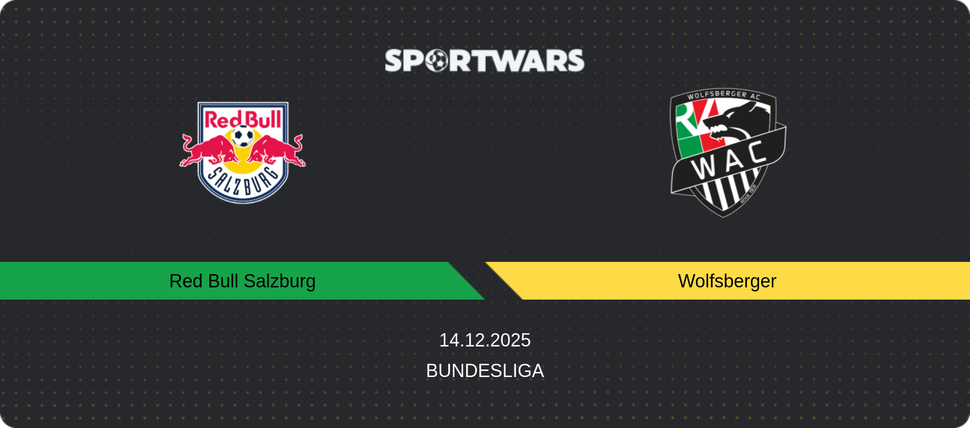 Match prediction Red Bull Salzburg — Wolfsberger, Bundesliga, 14.12.2025