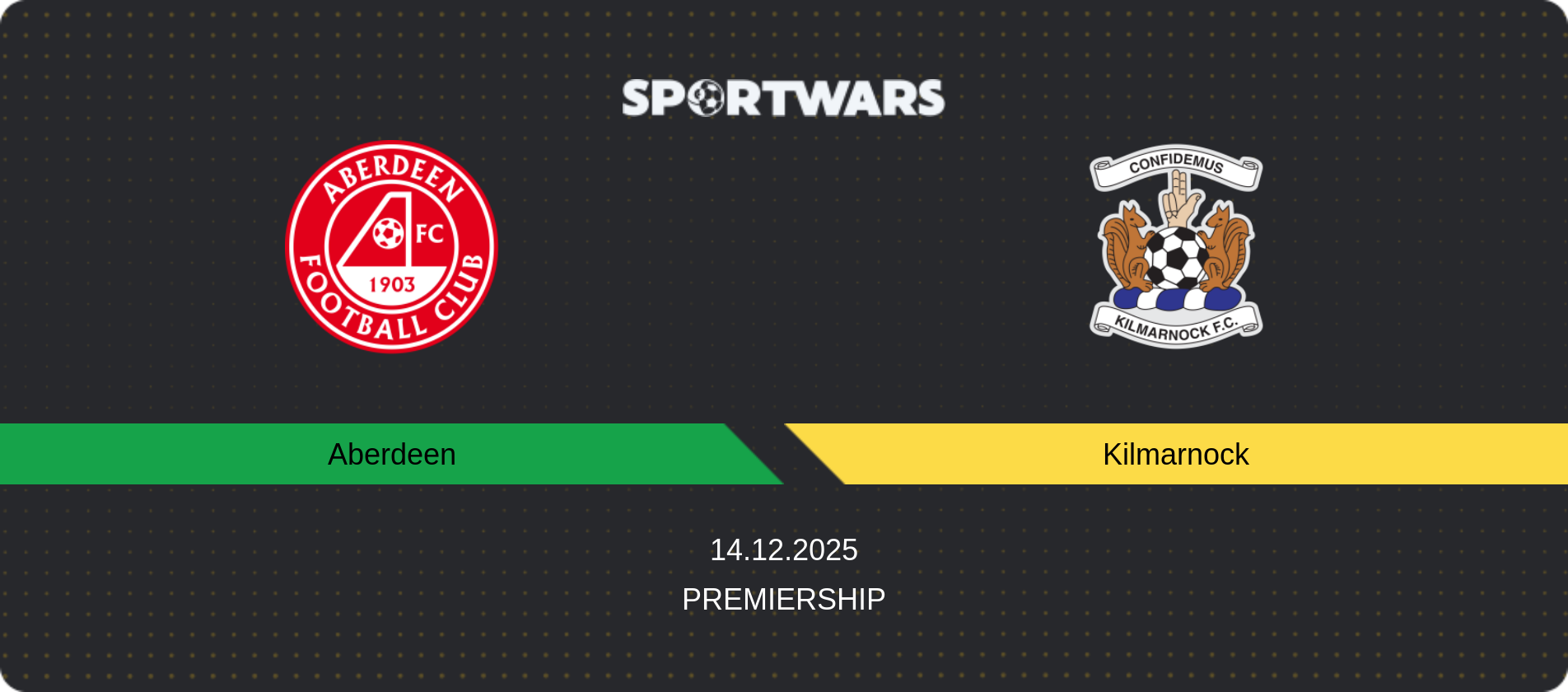 Match prediction Aberdeen — Kilmarnock, Premiership, 14.12.2025