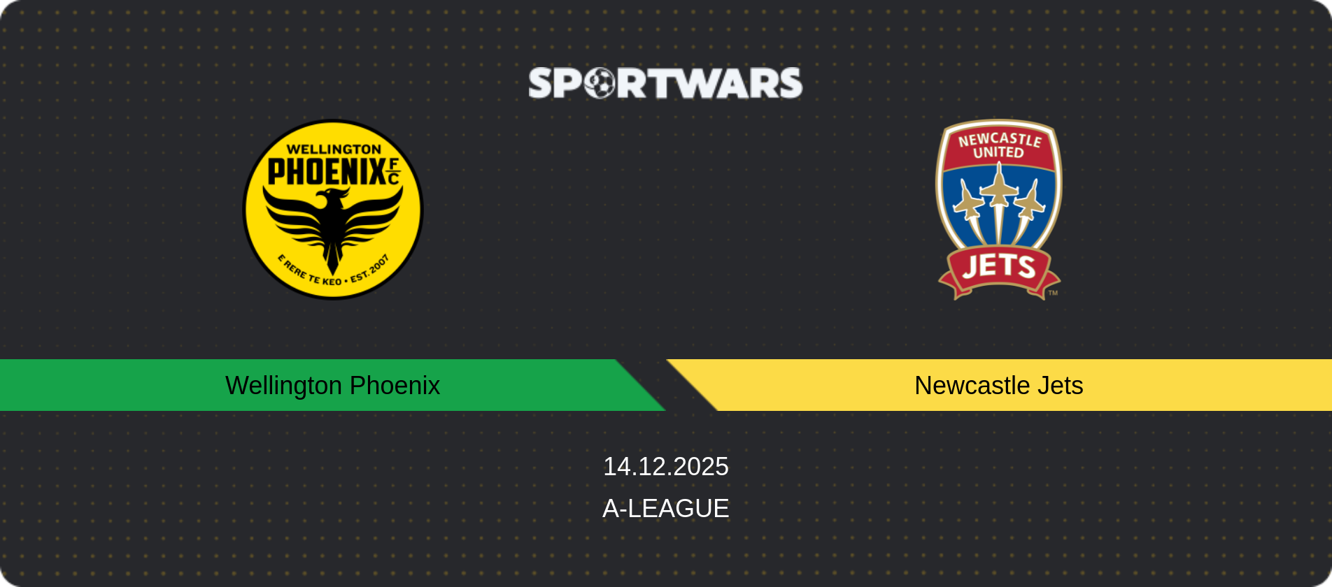 Match prediction Wellington Phoenix — Newcastle Jets, A-League, 14.12.2025