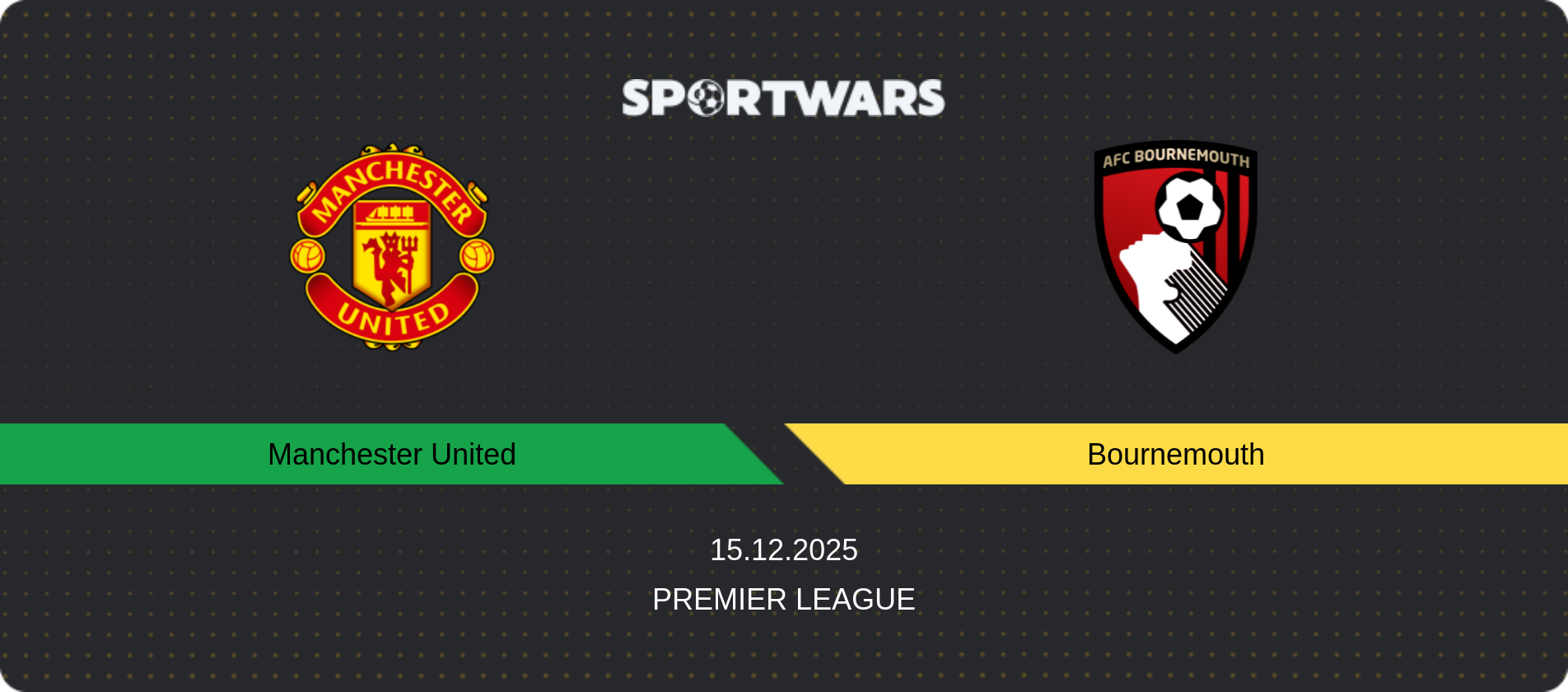 Match prediction Manchester United — Bournemouth, Premier League, 15.12.2025