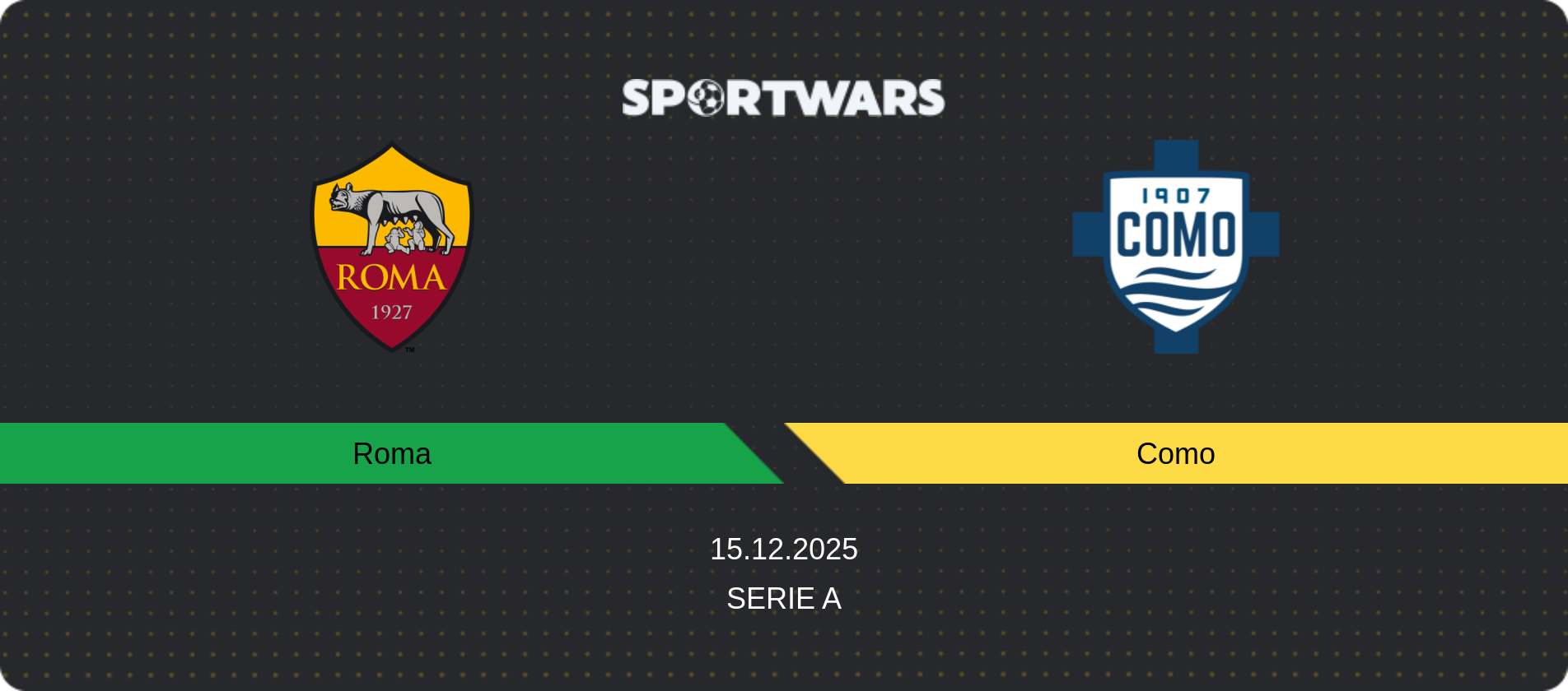 Match prediction Roma — Como, Serie A, 15.12.2025