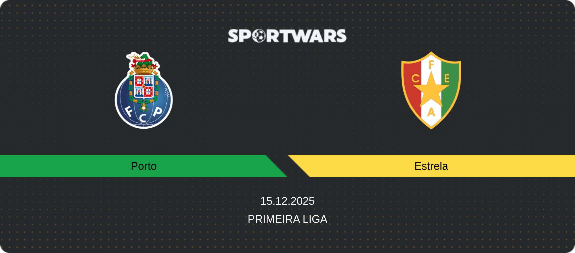 Match prediction Porto — Estrela, Primeira Liga, 15.12.2025