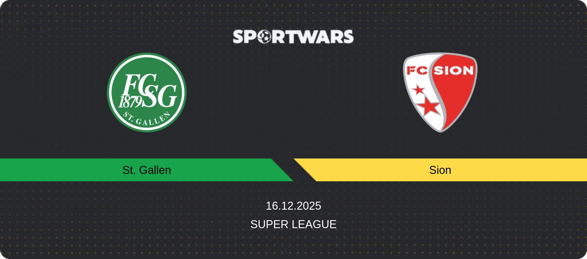 Match prediction St. Gallen — Sion, Super League, 16.12.2025