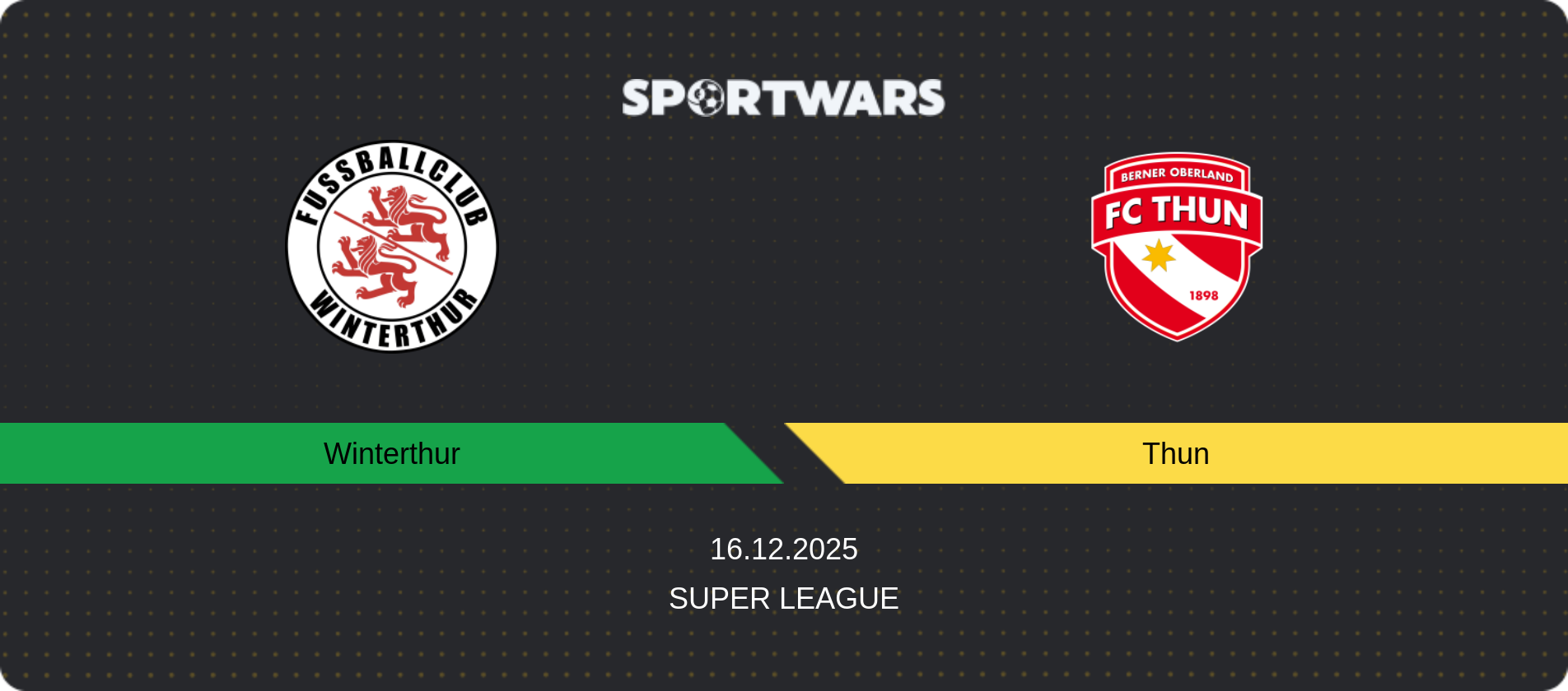 Match prediction Winterthur — Thun, Super League, 16.12.2025