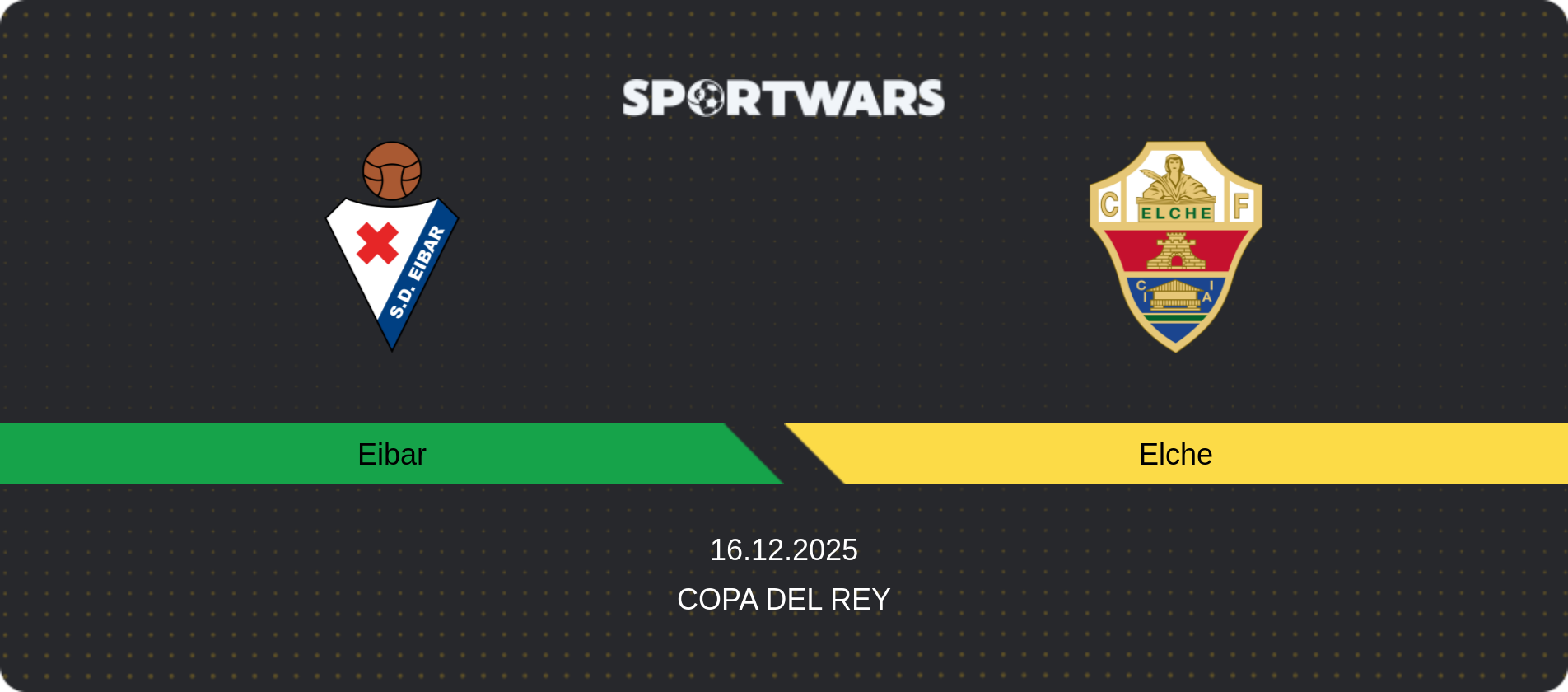 Match prediction Eibar — Elche, Copa del Rey, 16.12.2025
