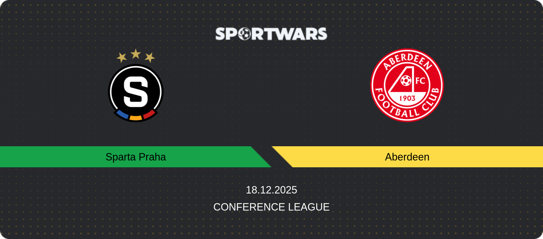 Match prediction Sparta Praha — Aberdeen, Conference League, 18.12.2025