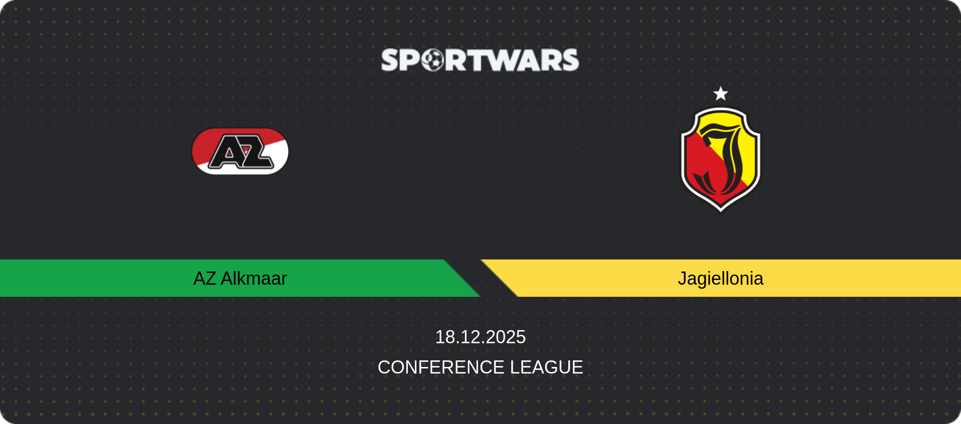 Match prediction AZ Alkmaar — Jagiellonia, Conference League, 18.12.2025