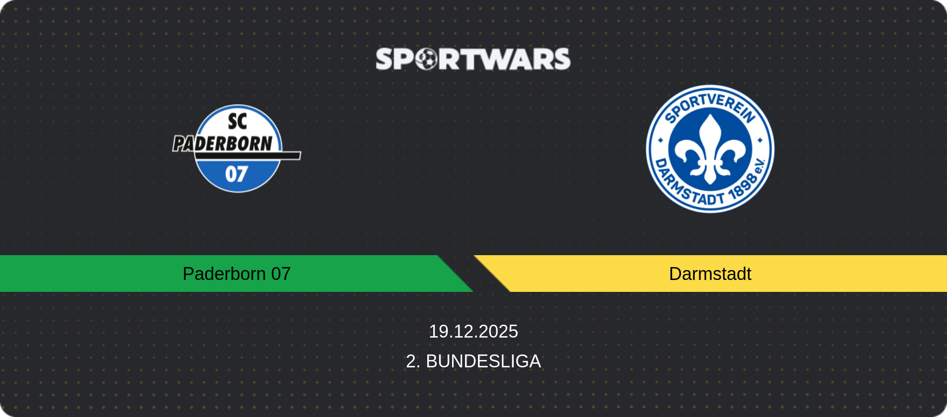 Match prediction Paderborn 07 — Darmstadt, 2. Bundesliga, 19.12.2025
