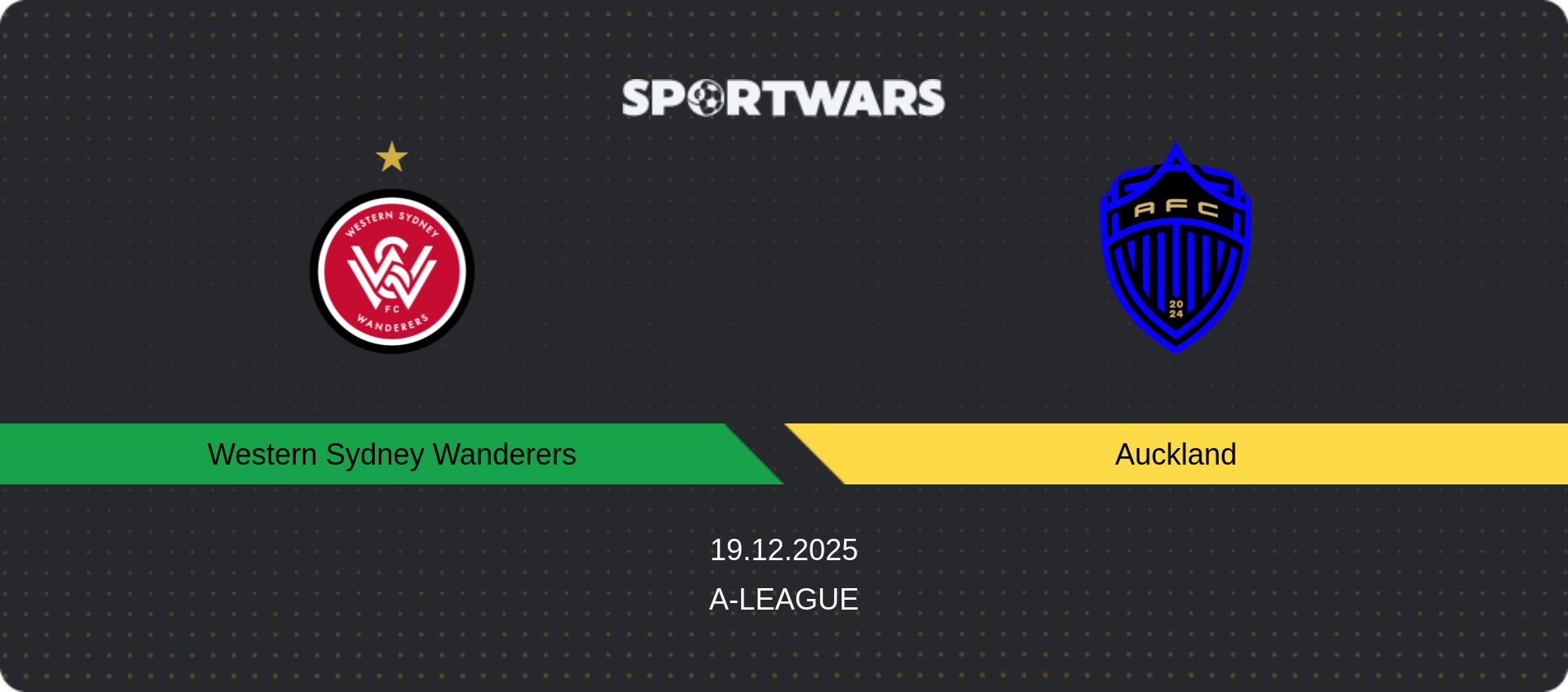 Match prediction Western Sydney Wanderers — Auckland, A-League, 19.12.2025