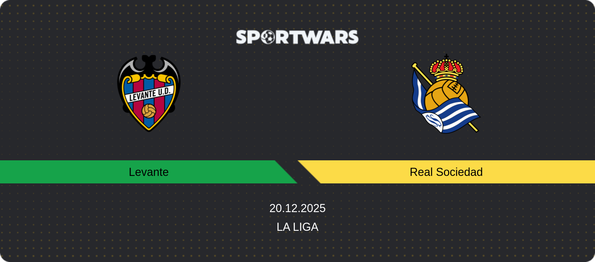 Match prediction Levante — Real Sociedad, La Liga, 20.12.2025