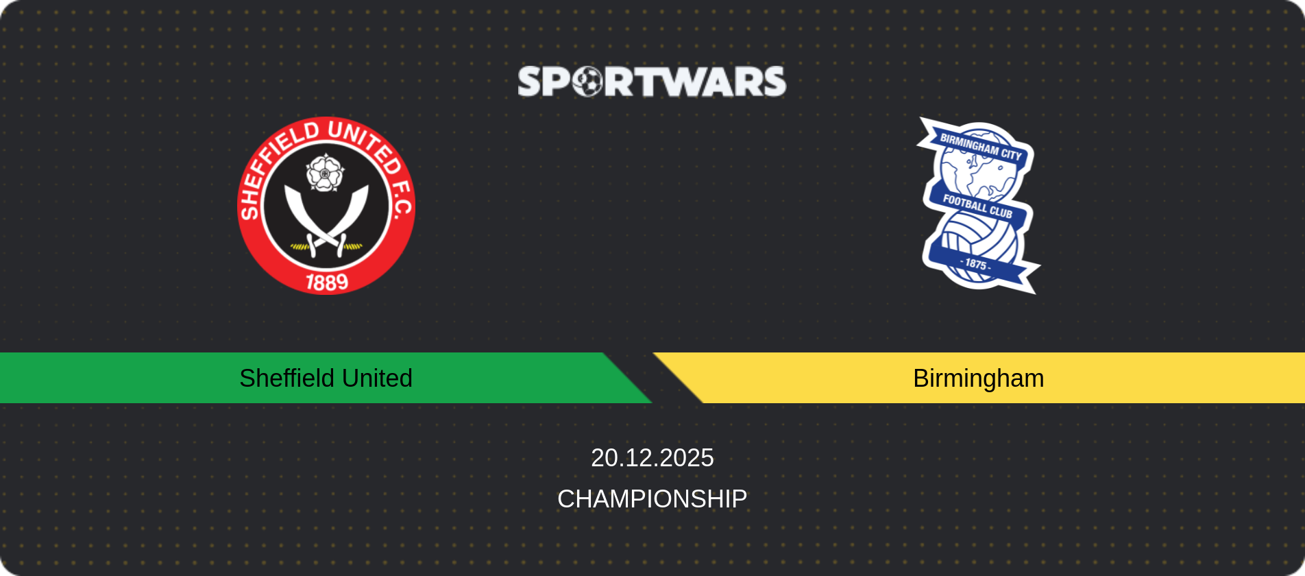 Match prediction Sheffield United — Birmingham, Championship, 20.12.2025