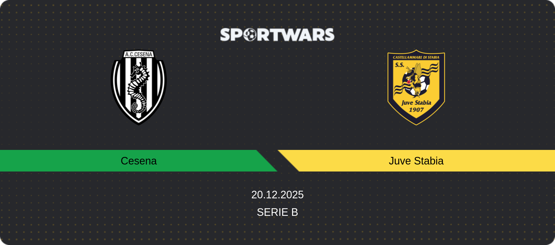 Match prediction Cesena — Juve Stabia, Serie B, 20.12.2025