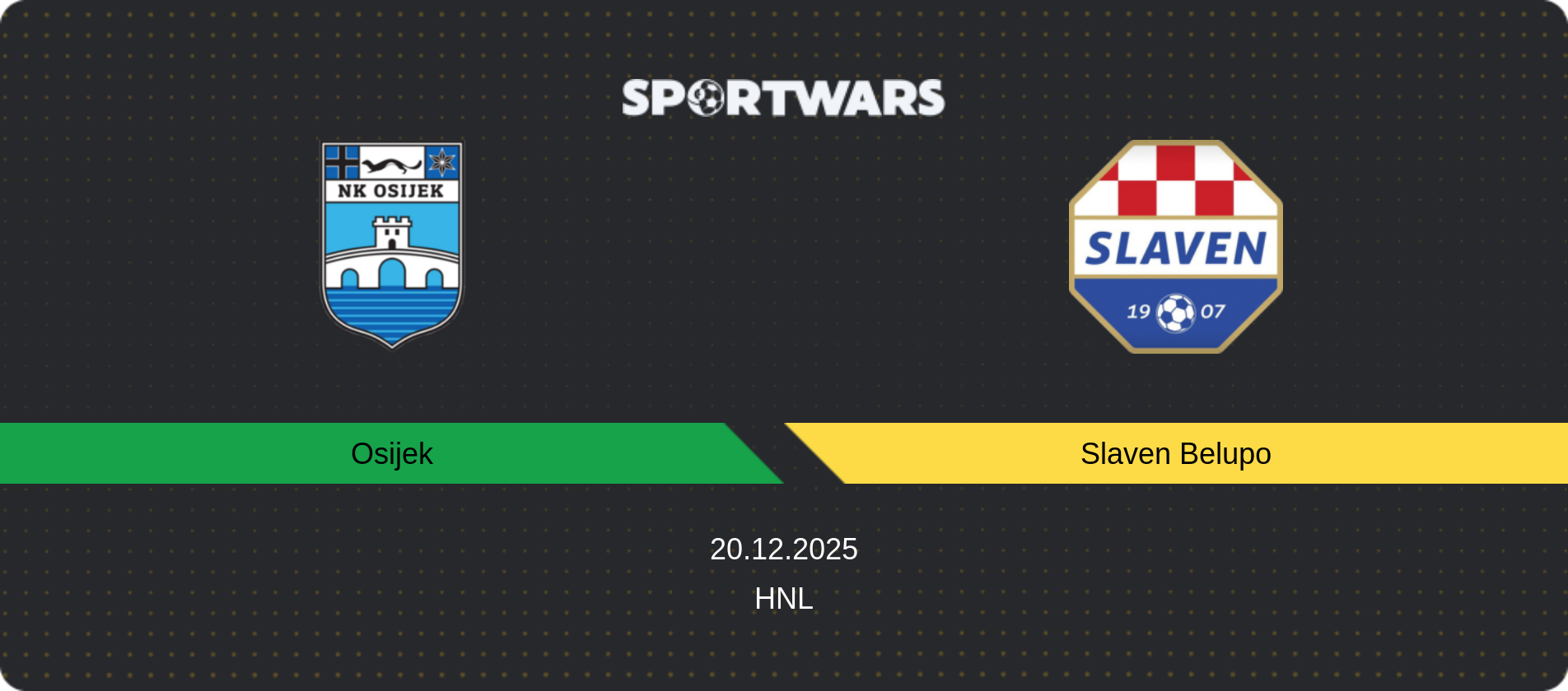 Match prediction Osijek — Slaven Belupo, HNL, 20.12.2025