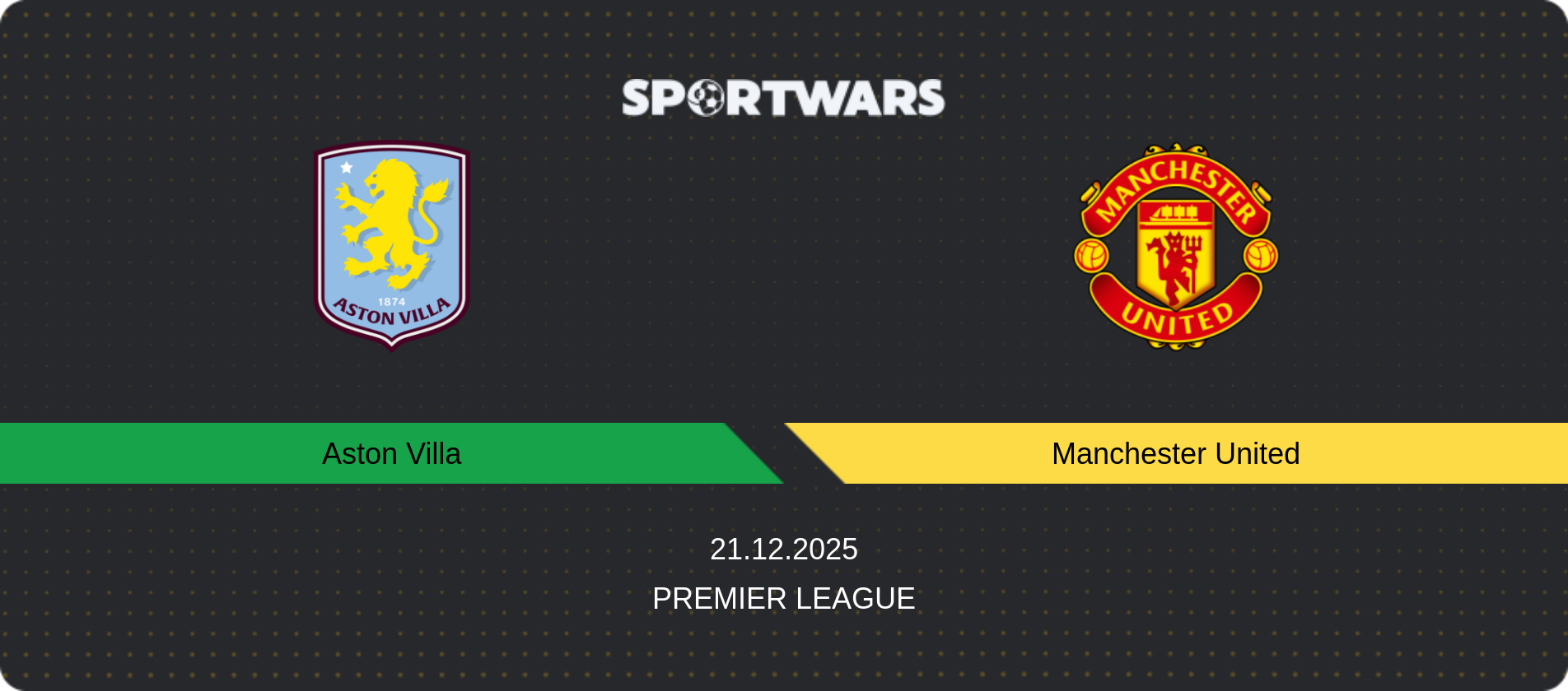 Match prediction Aston Villa — Manchester United, Premier League, 21.12.2025