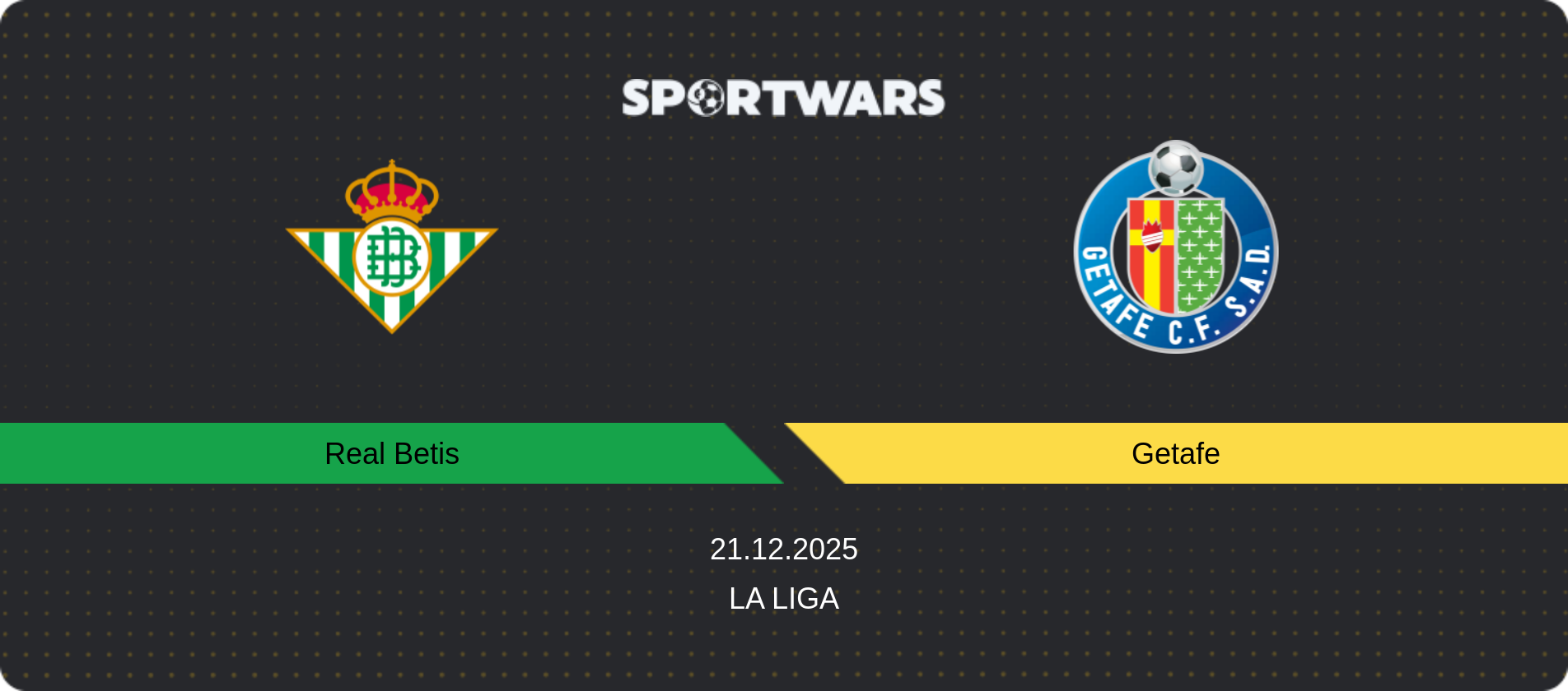 Match prediction Real Betis — Getafe, La Liga, 21.12.2025