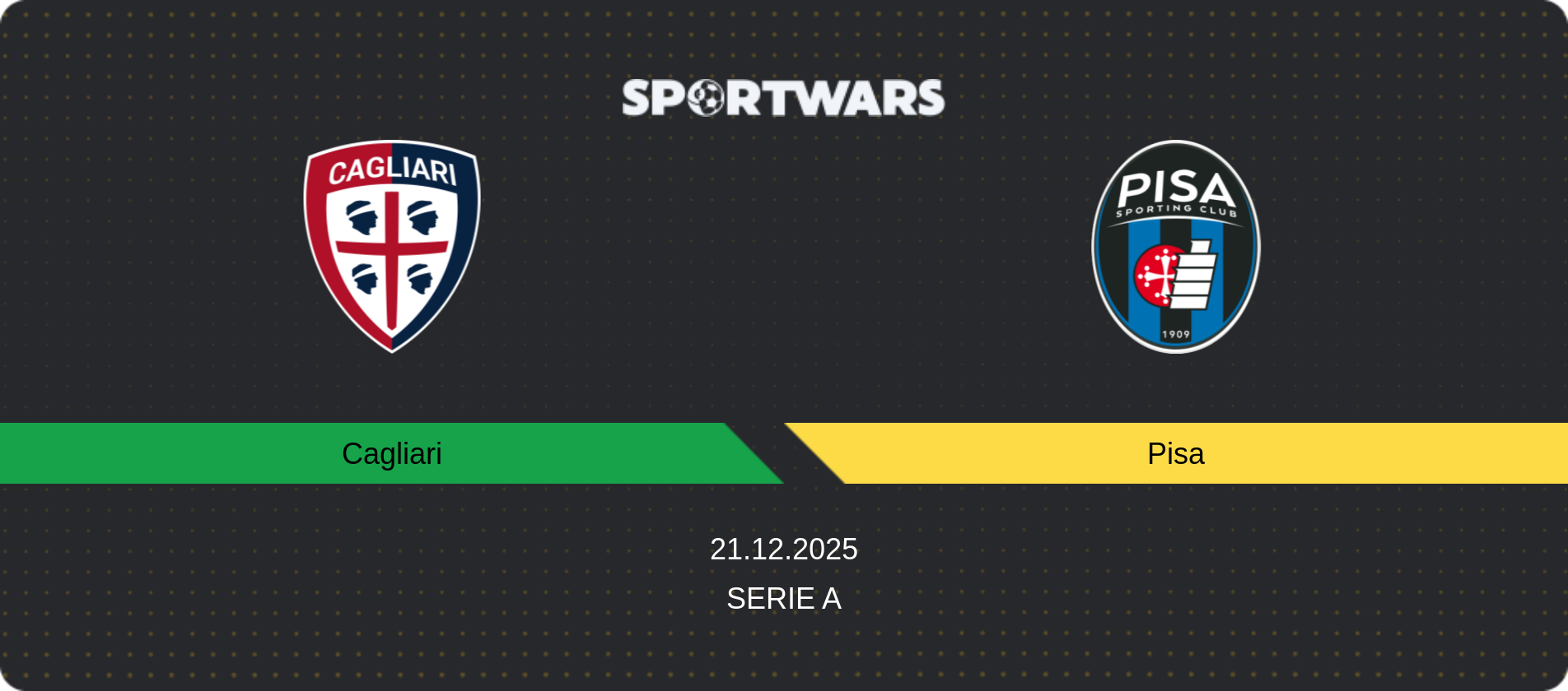 Match prediction Cagliari — Pisa, Serie A, 21.12.2025