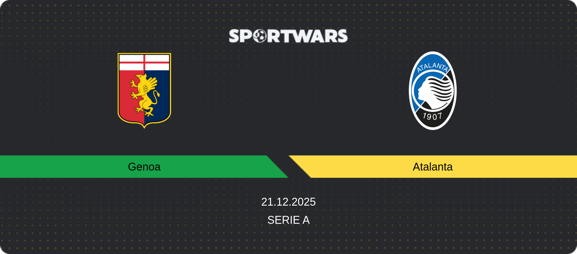 Match prediction Genoa — Atalanta, Serie A, 21.12.2025