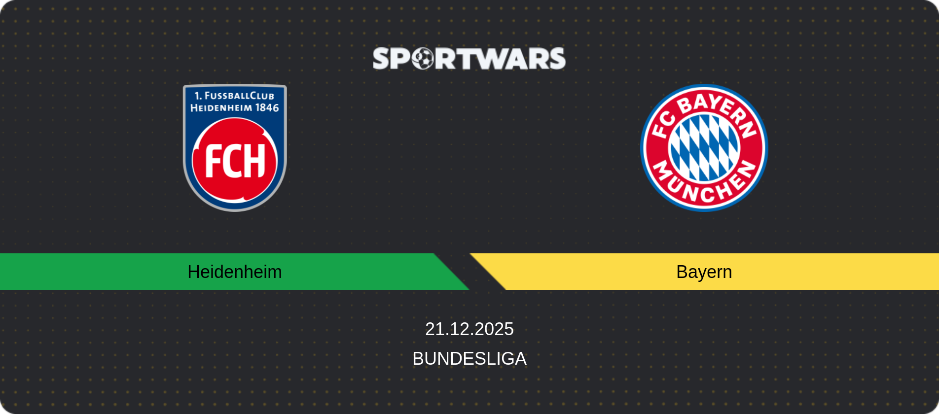 Match prediction Heidenheim — Bayern, Bundesliga, 21.12.2025