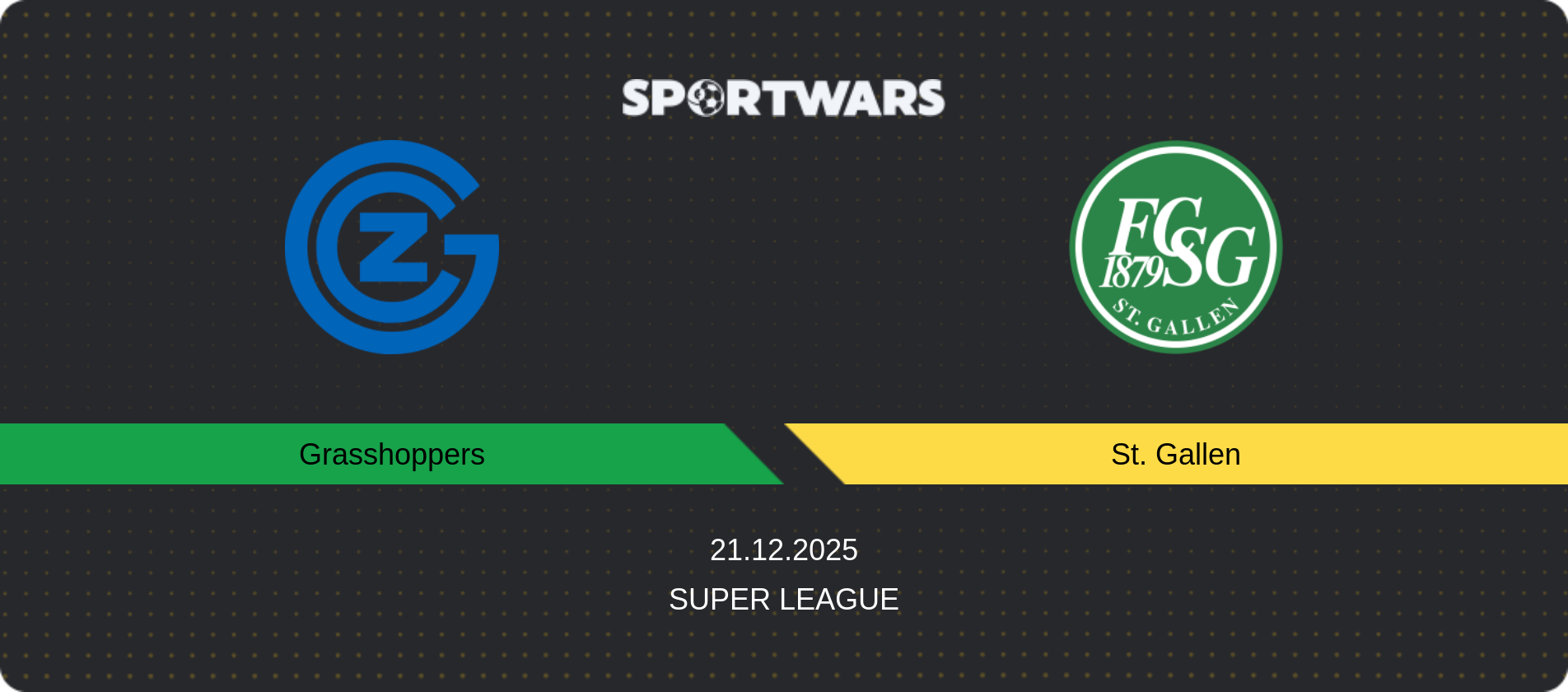 Match prediction Grasshoppers — St. Gallen, Super League, 21.12.2025