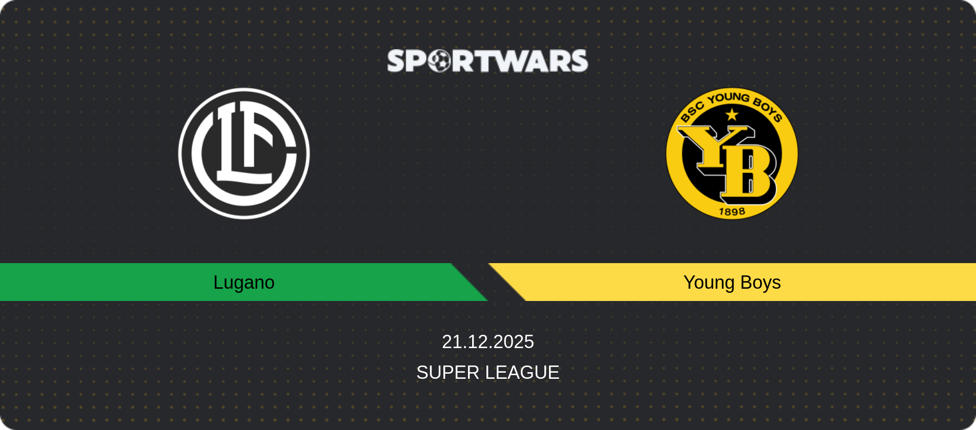 Match prediction Lugano — Young Boys, Super League, 21.12.2025
