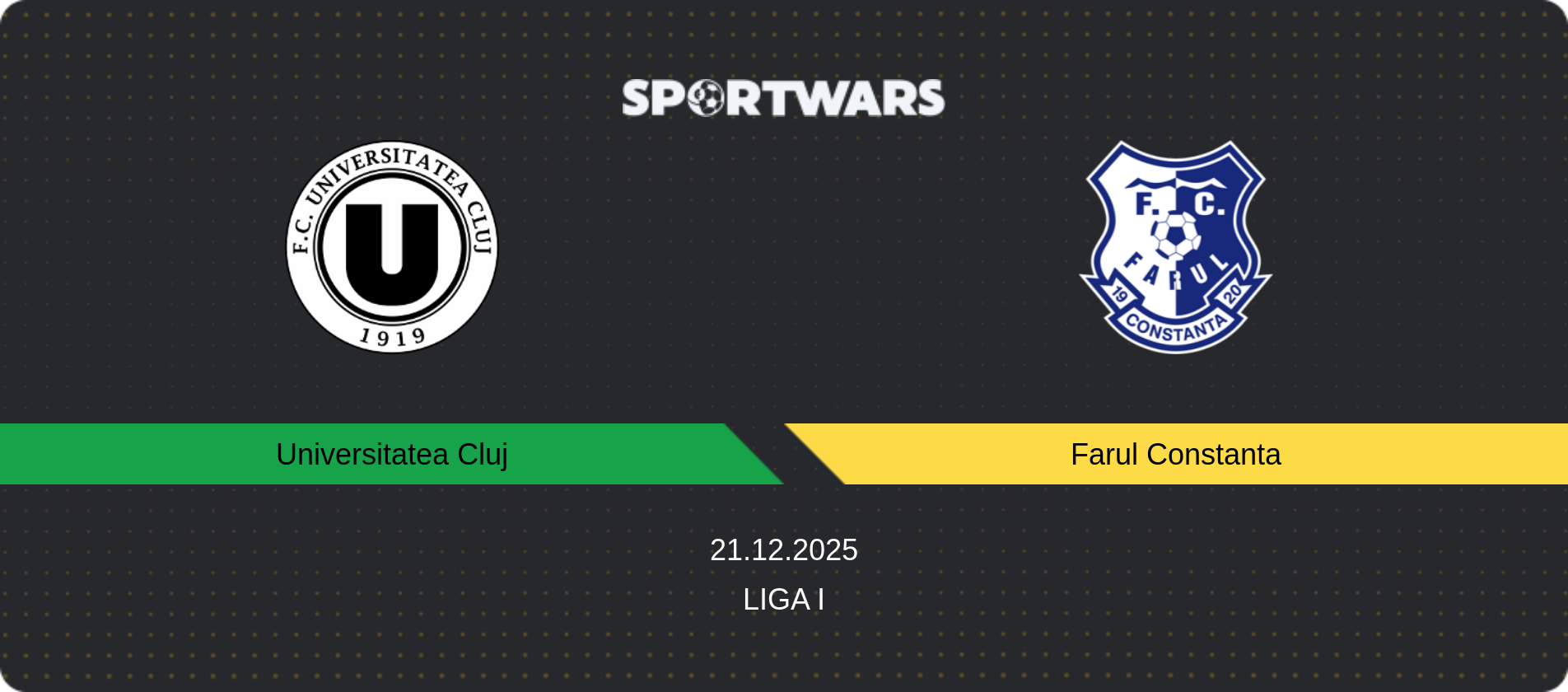 Match prediction Universitatea Cluj — Farul Constanta, Liga I, 21.12.2025