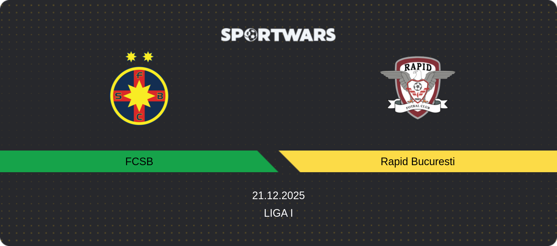 Match prediction FCSB — Rapid Bucuresti, Liga I, 21.12.2025