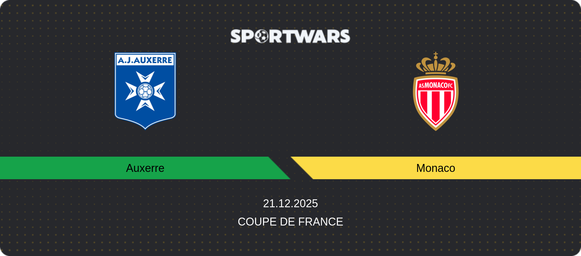 Match prediction Auxerre — Monaco, Coupe de France, 21.12.2025
