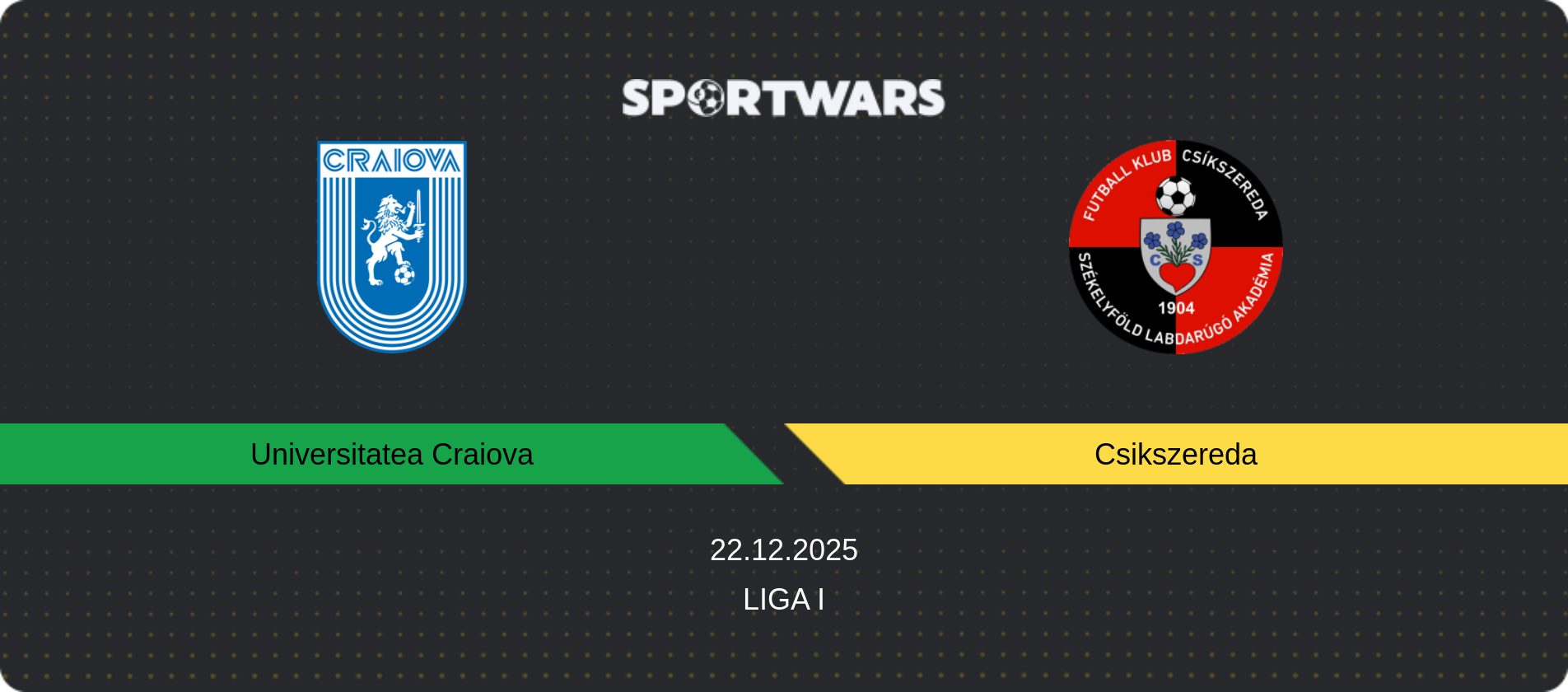 Match prediction Universitatea Craiova — Csikszereda, Liga I, 22.12.2025