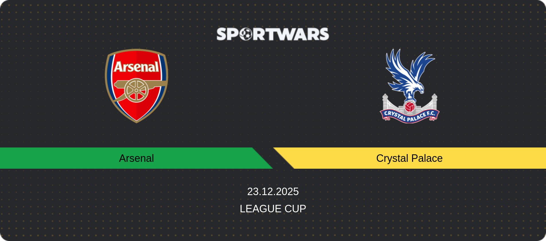 Match prediction Arsenal — Crystal Palace, League Cup, 23.12.2025