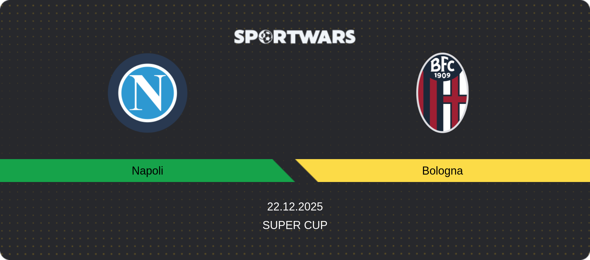 Match prediction Napoli — Bologna, Super Cup, 22.12.2025