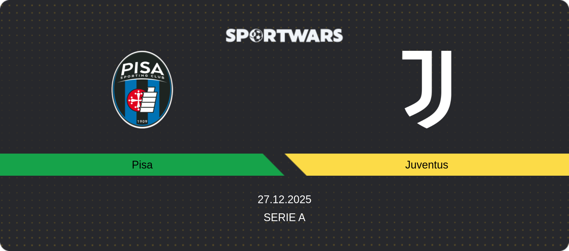 Match prediction Pisa — Juventus, Serie A, 27.12.2025